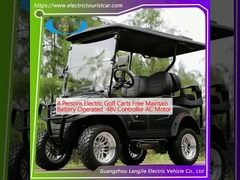 4 Personen Elektrische Golfkarren Kostenlose Wartung Batteriebetrieb 48v Steuerung Wechselstrommotor