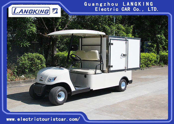 2 Person White Mini Electric Cargo Truck With Stainless Steel Cargo Box 650kg 48v 3kw DC Motor