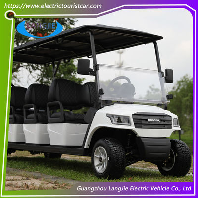 Weißfarbiger Elektro-Clubwagen 48 V Batteriebetriebener 8-Sitzer AC Motor Golf Buggy