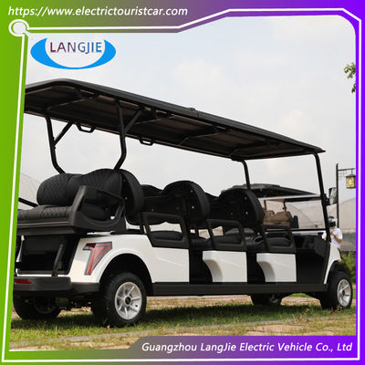 Weißfarbiger Elektro-Clubwagen 48 V Batteriebetriebener 8-Sitzer AC Motor Golf Buggy
