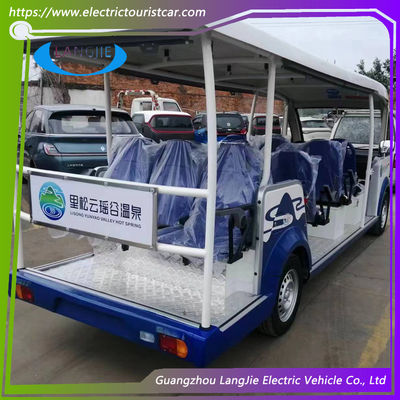 Blau / Weiß 14 SITZPLÄTZE 1.25L Benzin Sightseeing-Wagen für Resort-Wagen