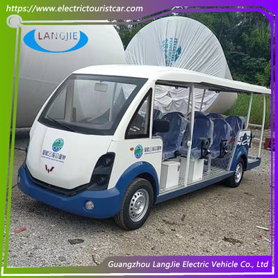 Blau / Weiß 14 SITZPLÄTZE 1.25L Benzin Sightseeing-Wagen für Resort-Wagen